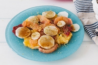 Citrus fruit and daikon salad with soy vinaigrette