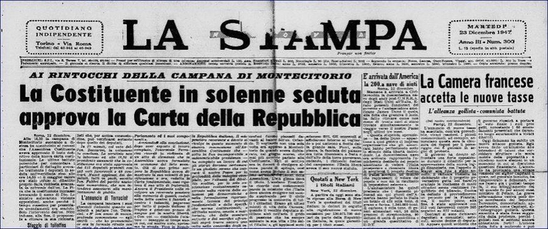 Costituzione prima pagina