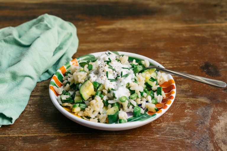 Riso integrale con verdure