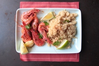 Couscous integrale e gamberi speziati