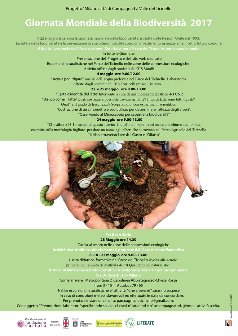 Giornata mondiale della biodiversità, parco agricolo del Ticinello