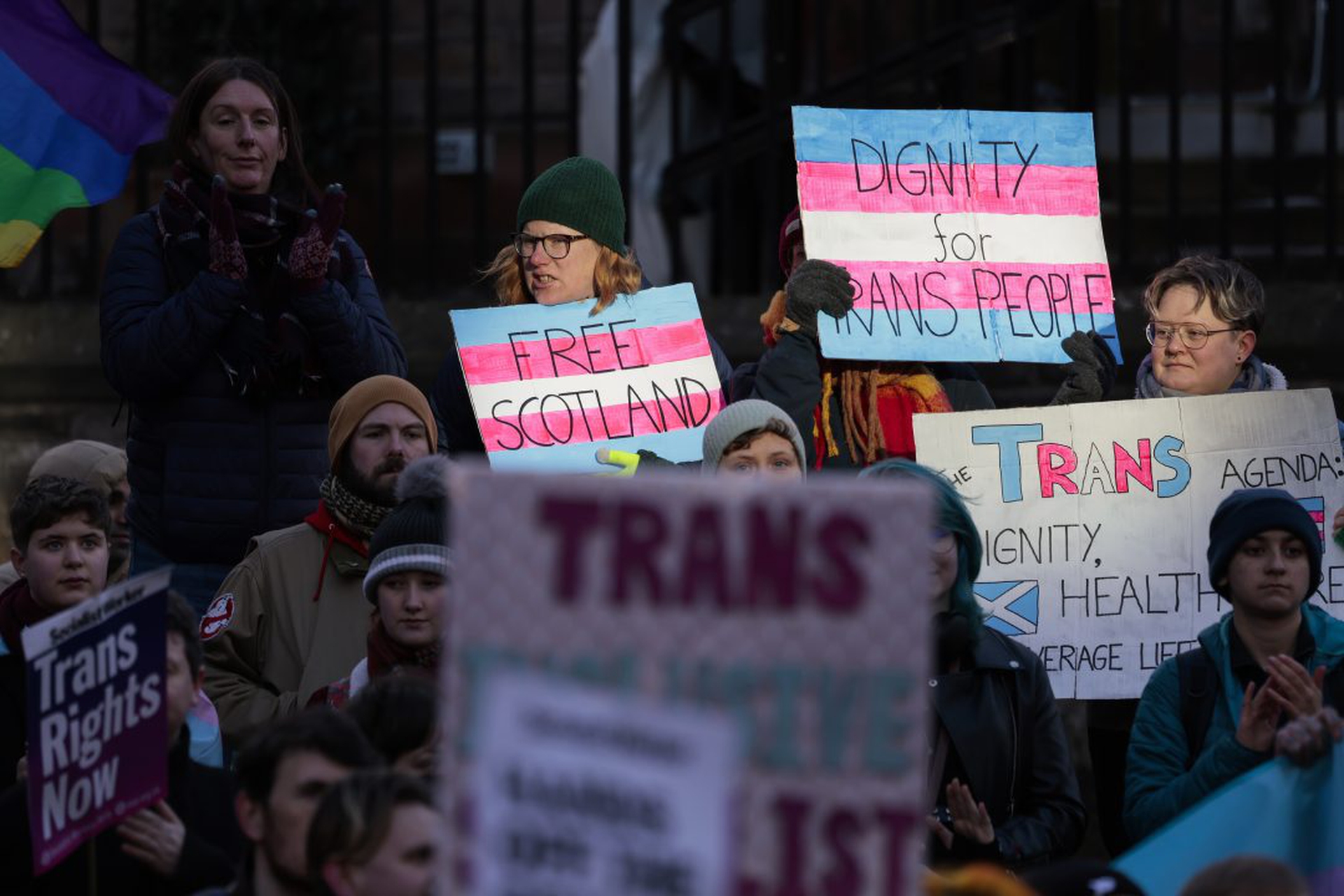 Trans Rights Protest Against UK Plan To Block Scotland's Gender Recognition Reform Bill