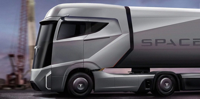 Una possibile interpretazione grafica del futuro camion elettrico Tesla