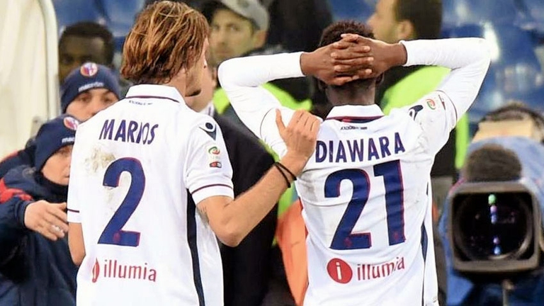 15 dicembre 2015. Diawara reagisce ad insulti razzisti facendo il gorilla: squalificato per un turno. Il centrocampista dei felsinei era stato espulso dopo aver reagito ad alcuni ululati del pubblico del Ferraris. Il club emiliano, vista l'entità dello stop, non fa ricorso. I sostenitori del Grifone, però, respingono le accuse di razzismo.