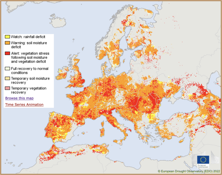 Oltre il 60 per cento del territorio europeo è affetto da siccità