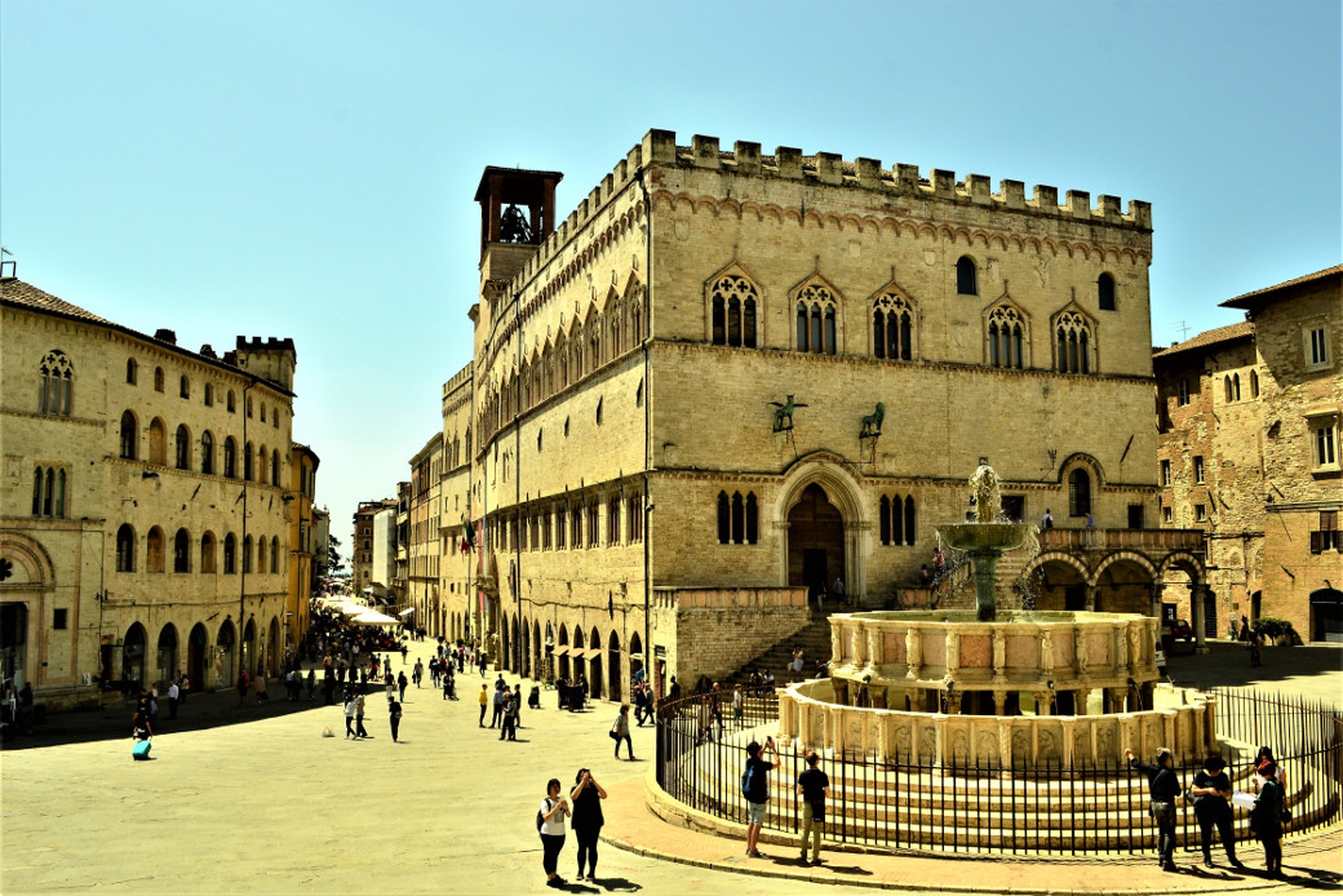 Piazza IV novembre a Perugia, in centro città