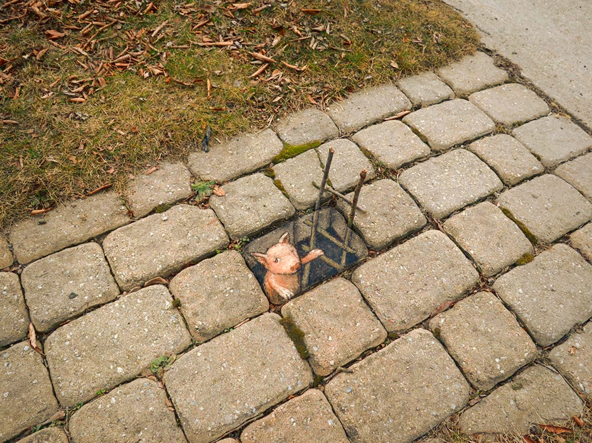 I personaggi di David Zinn escono anche dal sottosuolo © David Zinn
