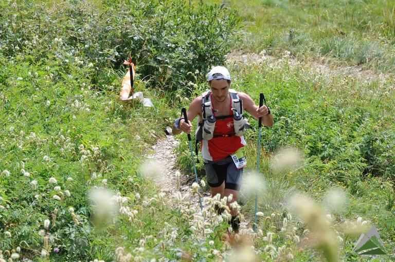 Daniele Persico durante un ultra trail sulle Alpi Orobie
