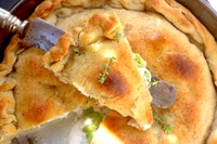 Focaccia al formaggio con le fave