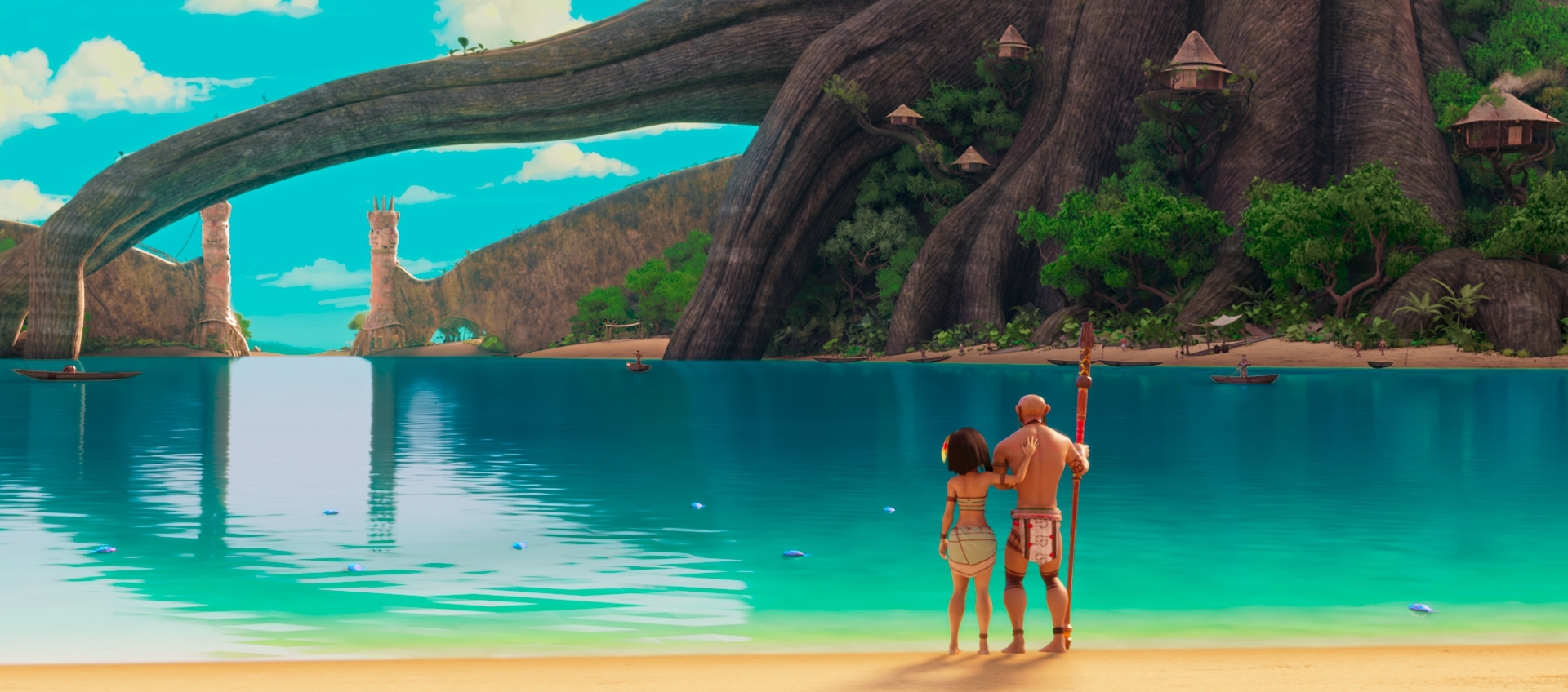 Haurinka e Zumi in riva al fiume