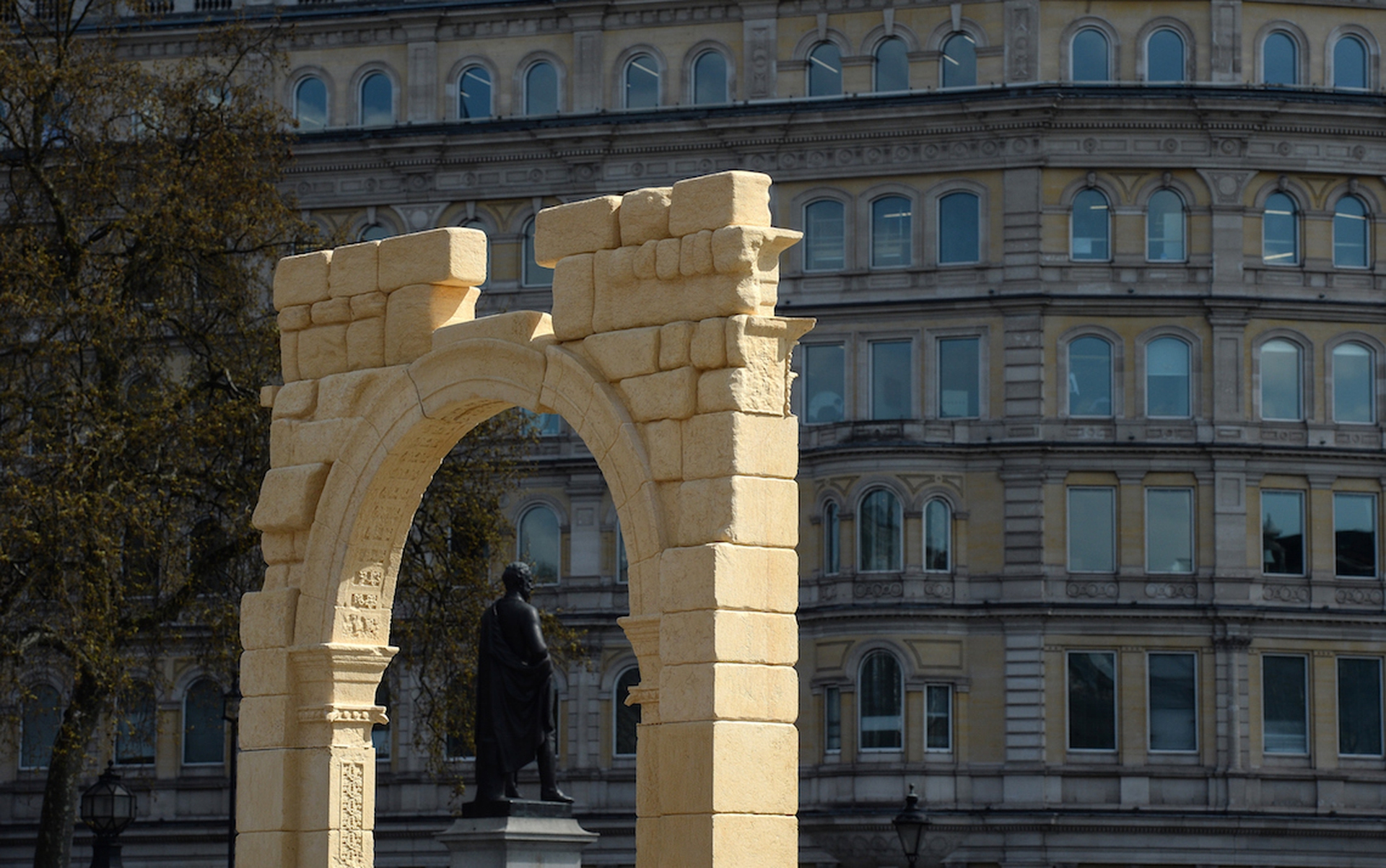 The Triumphal Arch of Palmyra rebuilt in Trafalgar Square