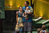 A spoken word artist from the Marshall Islands brings climate change alive in a poem to her daughter
