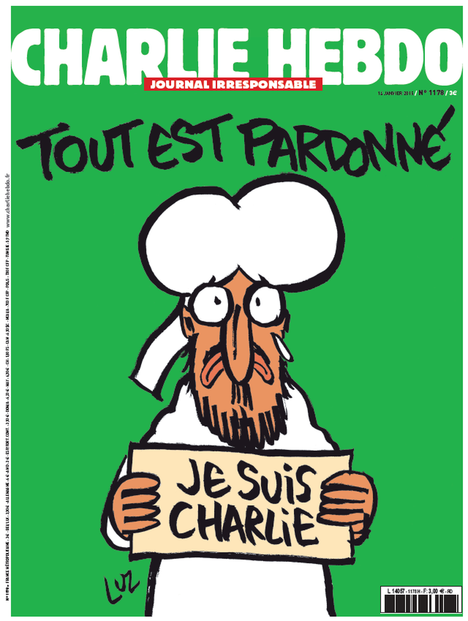 La prima pagina di Charlie Hebdo dopo la strage alla redazione