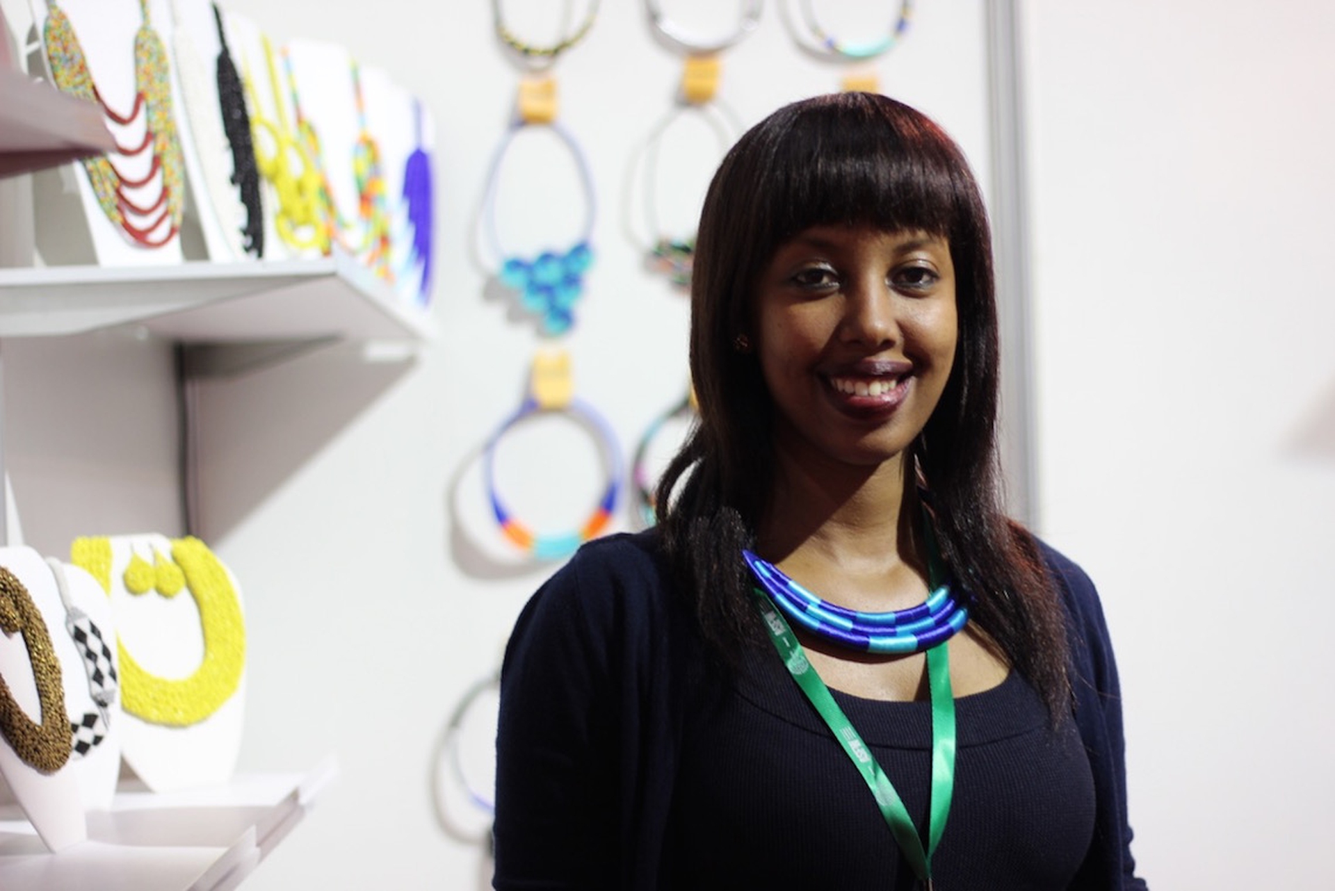 La designer di gioielli Teta Isibo alla fiera Origin Africa