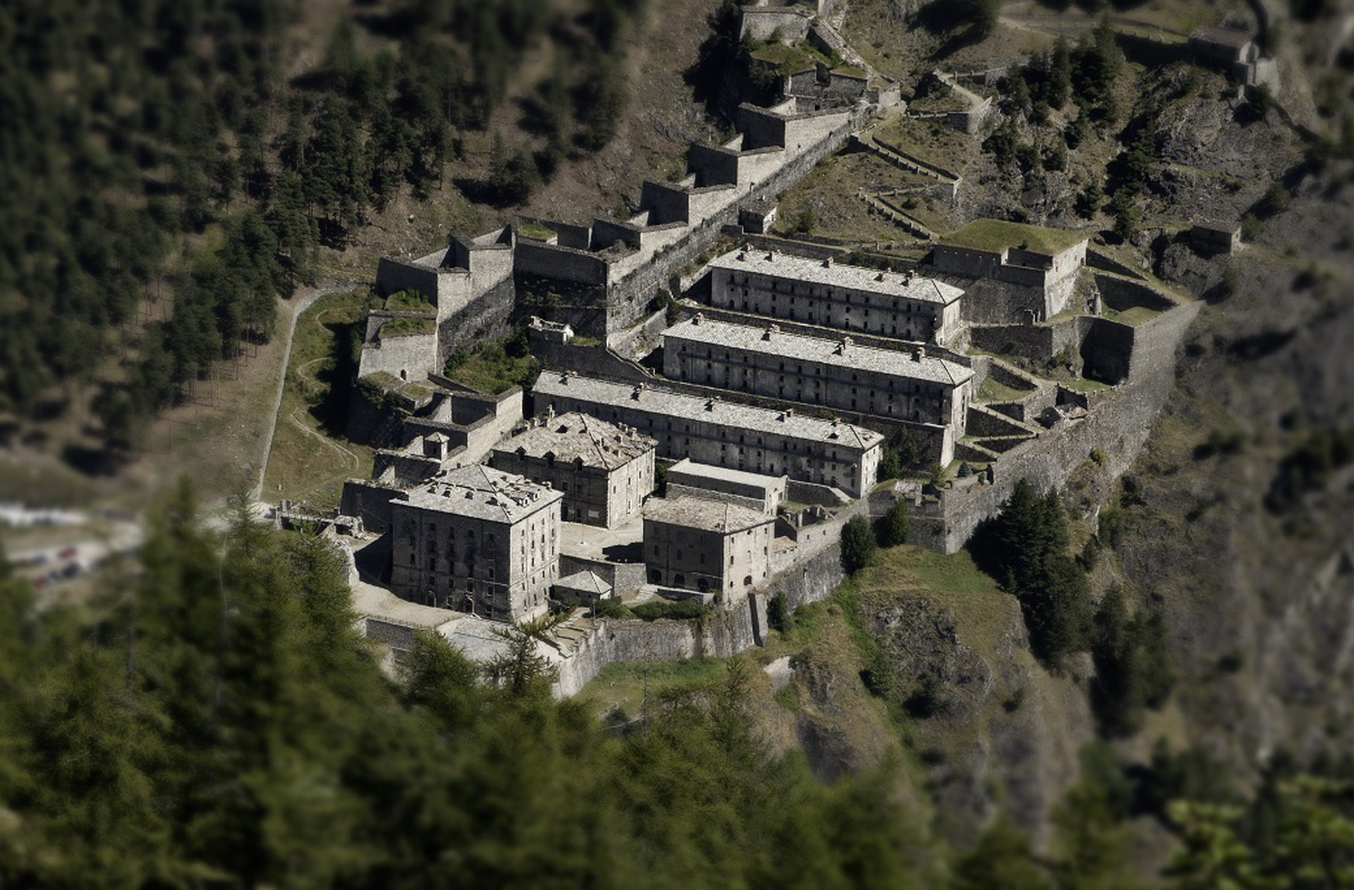 Vista aerea Forte San Carlo a Fenestrelle