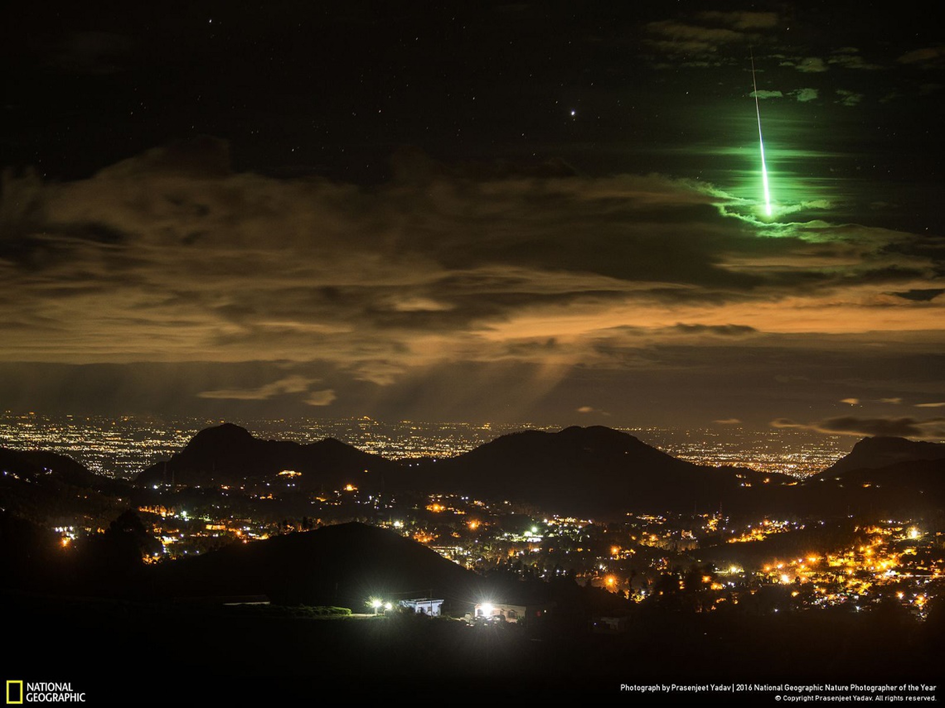 Serendipitous Green Meteor - National Geographic Nature Photographer of the Year