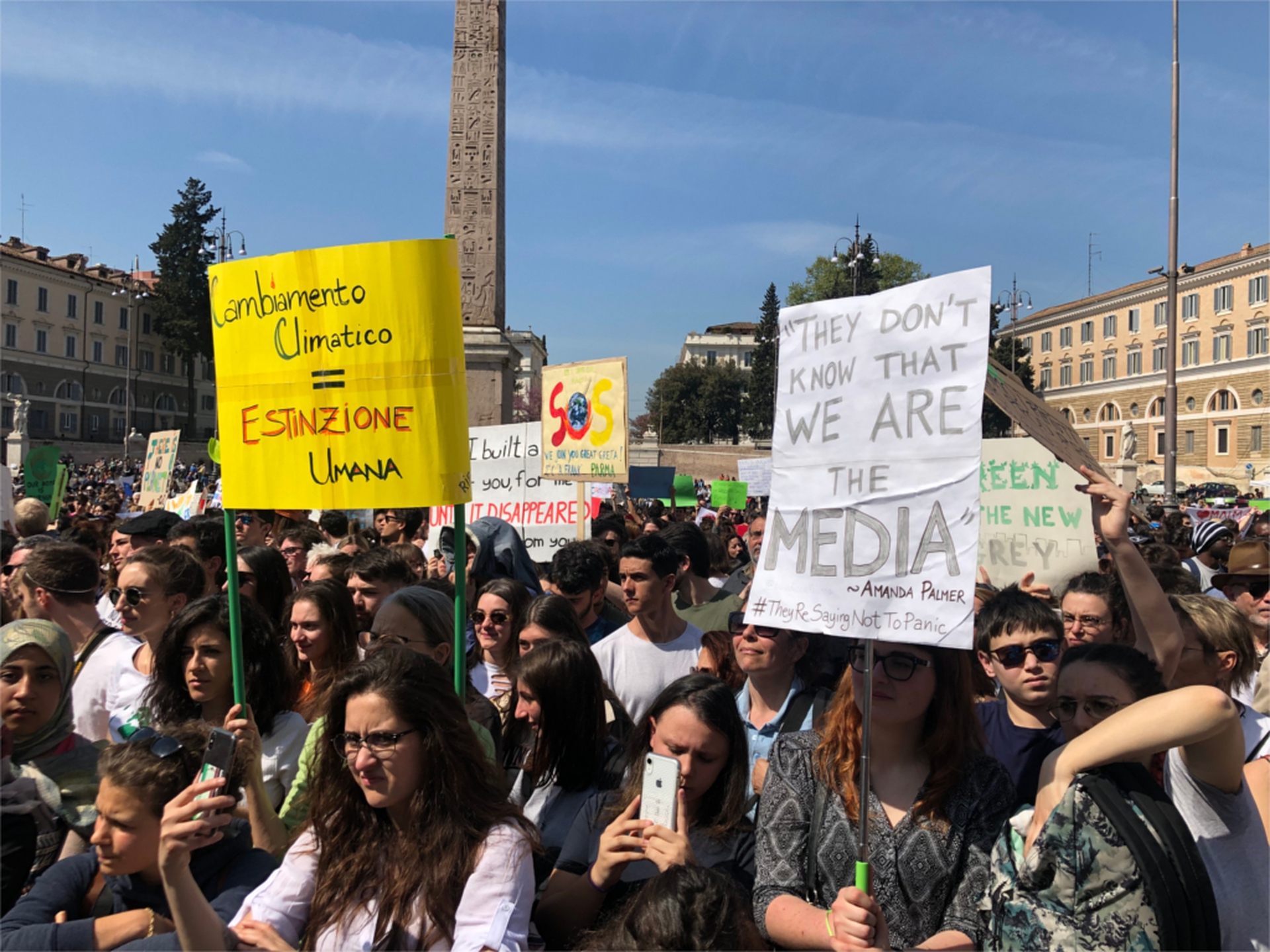 Greta Thunberg takes part in the Fridays for Future strike in Rome on 19 April