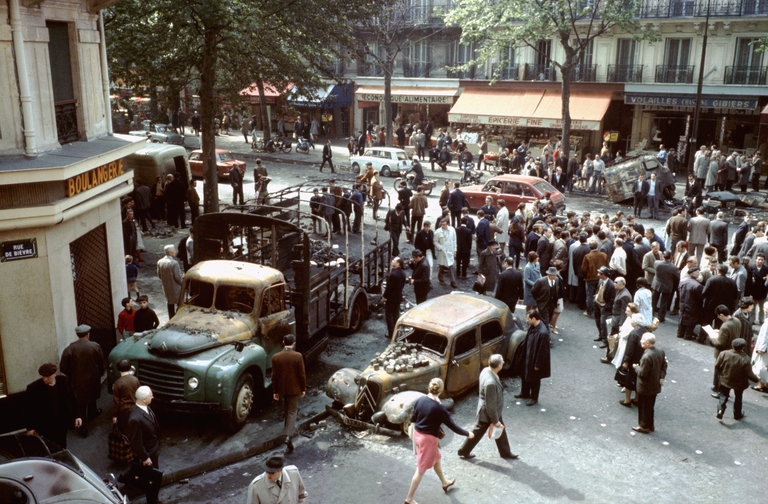 Scontri al quartiere Latino, a Parigi, nel maggio del 1968