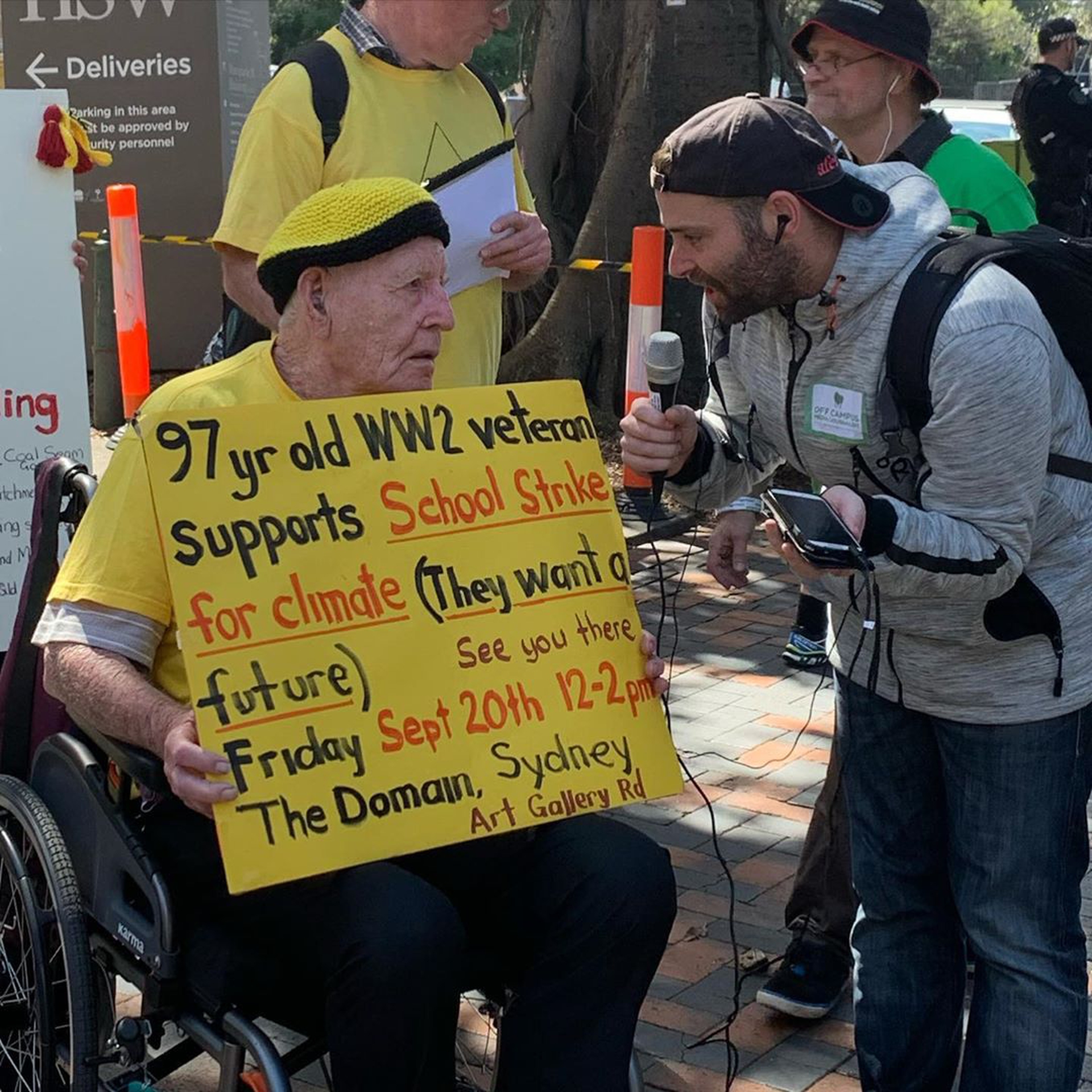 Un veterano allo sciopero per il clima