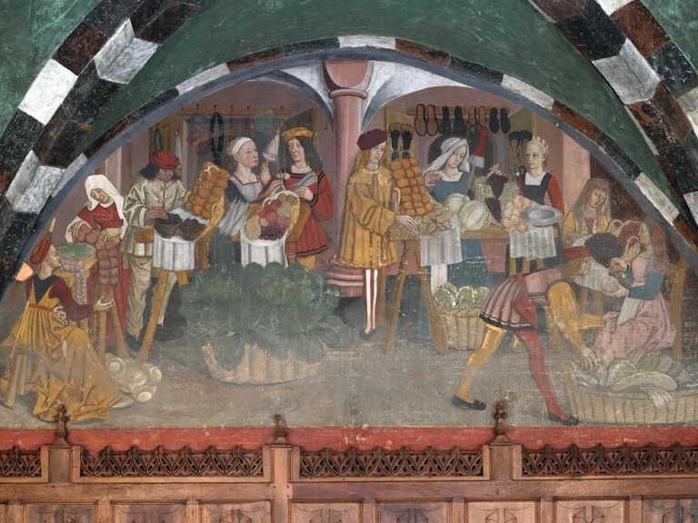 Gli affreschi del porticato del castello di Issogne - Foto www.lovevda.it