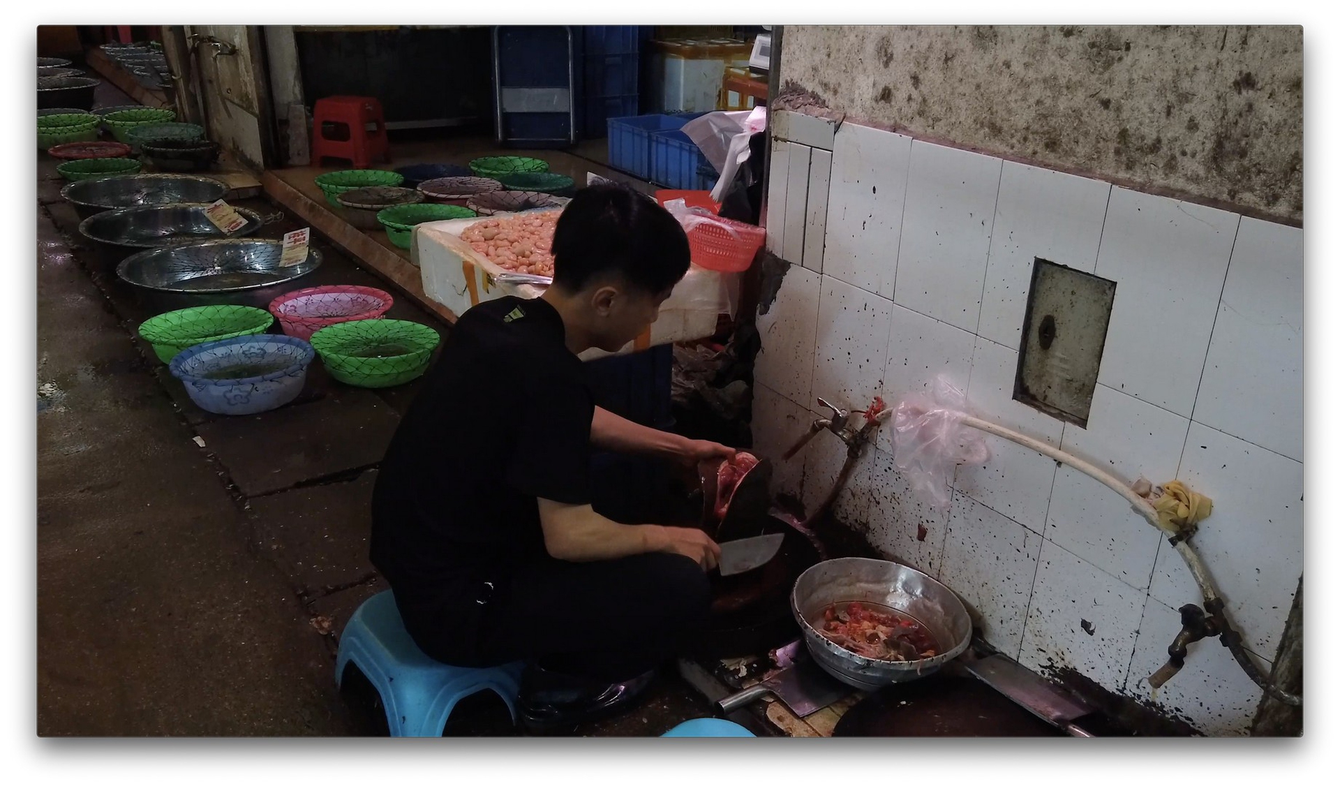 Un’immagine dai wet market in Cina