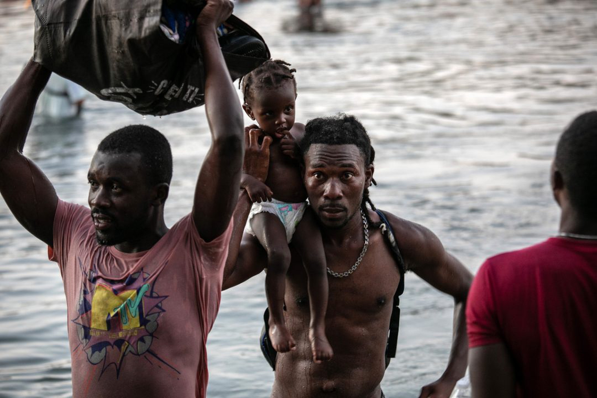 Large Migration Surge Crosses Rio Grande Into Del Rio, Texas