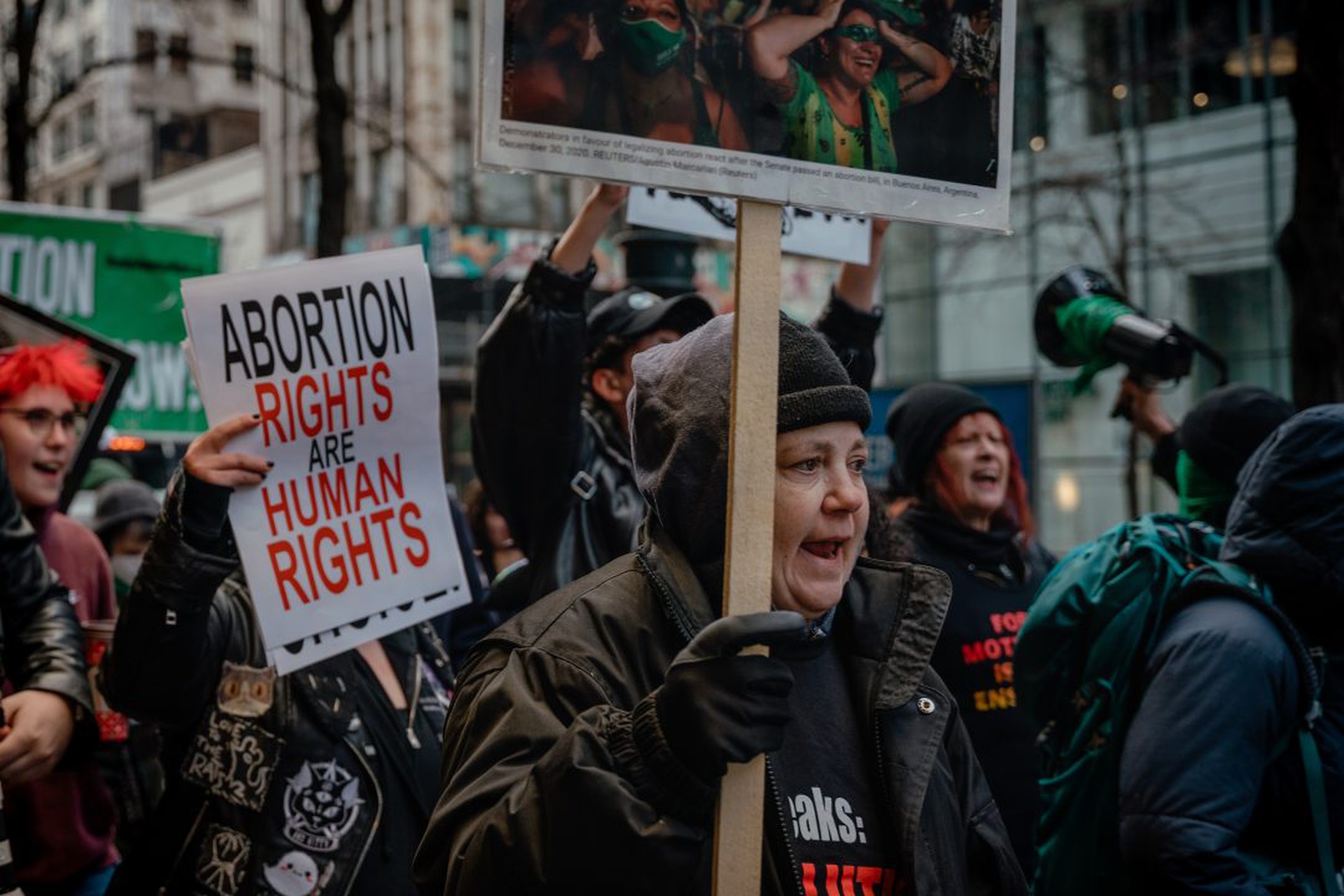 International Women's Day Rally Outside Walgreens As Pharmacy Stops Selling Abortion Pills